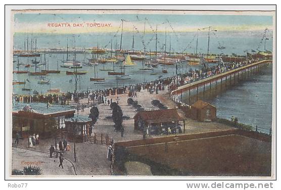 Postcard England, Great Britain, United Kingdom. 1907 Regatta Dayl Torquay. Ships, Port.  (T05042) - Torquay