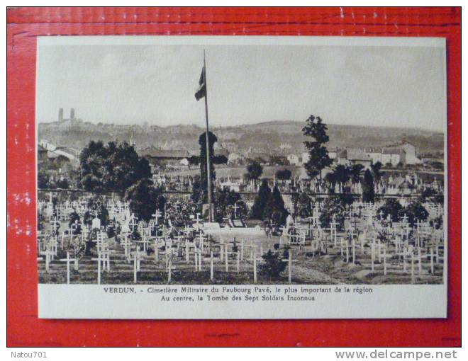 V7-55--meuse-verdun-cimetiere Militaire Du Faubourg Pave -au Centre La Tombe Des Sept Soldats Inconnus-- - Etain