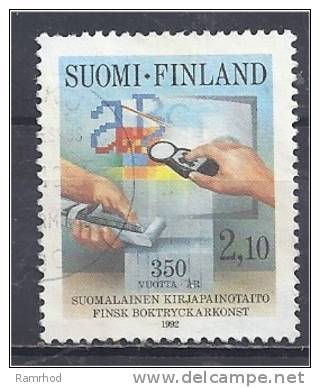 FINLAND 1992 350th Anniv Of Printing In Finland - 2m10 Computerized And Hot Metal Typesetting  FU - Usati