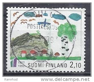 FINLAND 1992 75th Anniv Of Independence - 2m10 Flag In Garden (Niina Pennanen)  FU NICE CANCELLATION - Used Stamps