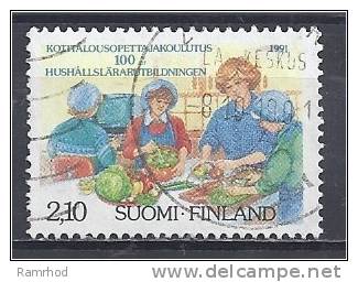 FINLAND 1991 Cent Of Domestic Science Teacher Training - 2m10 Teacher And Pupils Preparing Meal  FU - Oblitérés