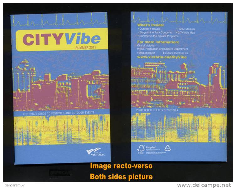 Brochure CITY VIBE Summer 2011 City Of VICTORIA Guide To Festivals And Outdoor Events CANADA - Amérique Du Nord