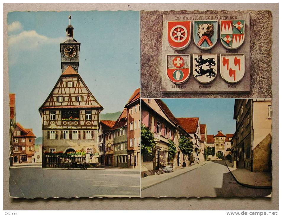 Künzelsau - Rathaus Mit Den 6 Wappen Der Fruuheren Grundherren "Ganerben" - Malerische Schnurgasse - Kuenzelsau
