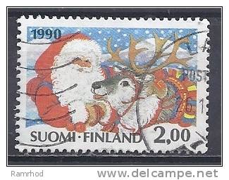 FINLAND 1990 Christmas -  2m. Father Christmas And Reindeer FU - Used Stamps