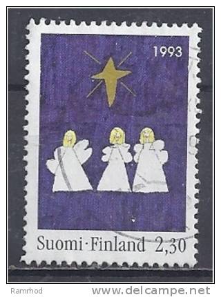 FINLAND 1993 Christmas - 2m.30 Three Angels And Star (Taina Tuomola) FU - Usati