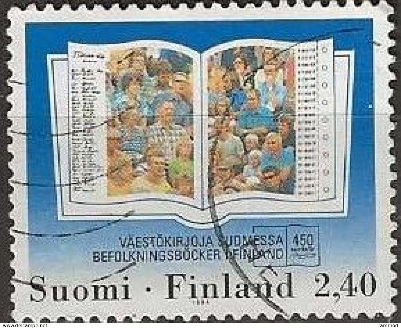 FINLAND 1994 450th Anniv Of Population Registers - 2m40 Crowd On Registration List FU - Usati