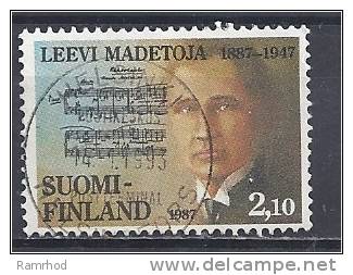 FINLAND 1987 Birth Centenary Of Leevi Madetoja (composer) - 2m10 Madetoja And Score Of Cradlesong FU NICE CANCELLATION - Used Stamps
