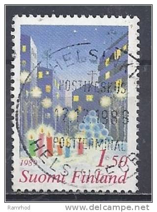 FINLAND 1989 Christmas - 1m50 Decorated Street FU NICE CANCELLATION - Used Stamps