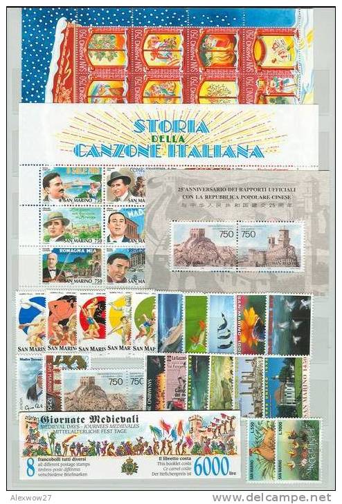 SAN MARINO  1996 -- Annata Completa + 3 BF  --- Complete FINE **MNH - Annate Complete