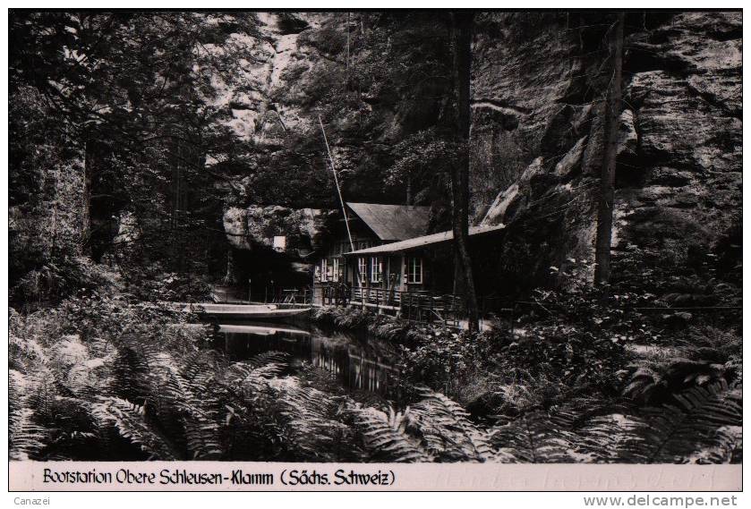 AK Hinterhermsdorf, Bootsstation Obere Schleusen-Klamm - Hinterhermsdorf