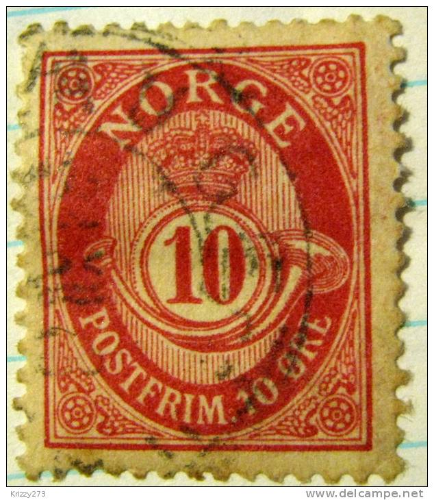 Norway 1893 Posthorn And Crown 10ore - Used - Oblitérés