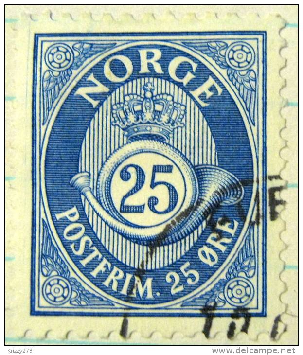 Norway 1893 Posthorn And Crown 25ore - Used - Oblitérés