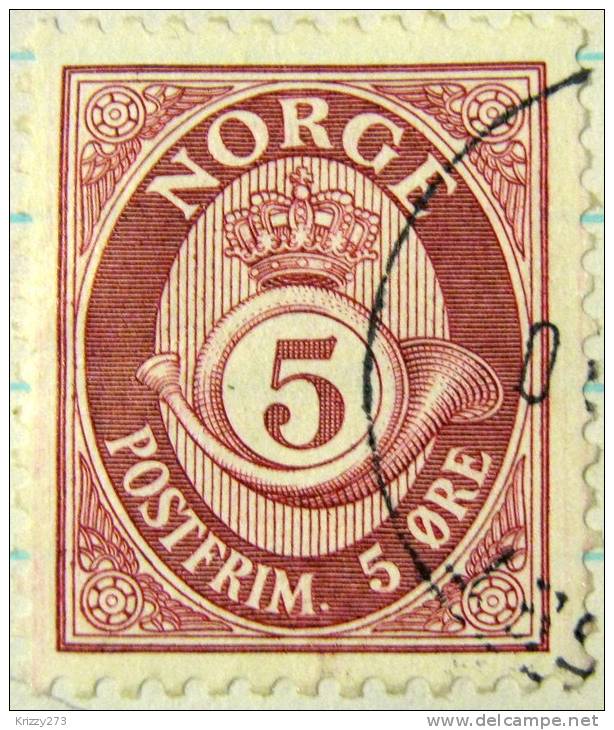Norway 1893 Posthorn And Crown 5ore - Used - Oblitérés