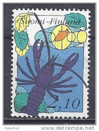 FINLAND 1991 Centenary Of Central Fishery Organization - 2m.10 Stylized Fish And Crayfish  FU - Used Stamps