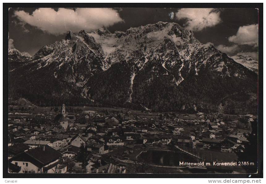 AK Mittenwald Mit Karwendel, 1958 - Mittenwald