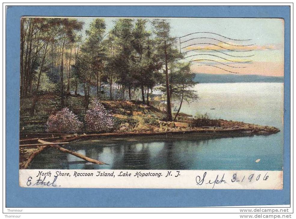 LAKE HOPATCONG  -  North  Shore  ,  Raccoon  Island  - 1906 - BELLE  CARTE PRECURSEUR  - - Toms River