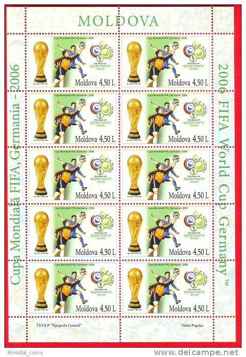 Moldova, Moldawien, Moldavie, Stamp Sheetlet, Football FIFA 2006 Germany World Cup - 2006 – Germany