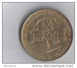 ITALY  - ACCADEMIA DELLA GUARDIA DI FINANZA  200LIRA  1896 - 1996R - 200 Lire