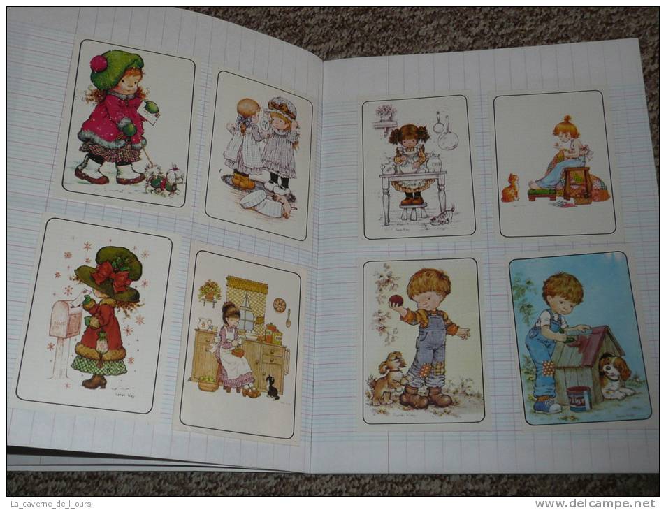 Lot D'images Autocollantes Collées Dans Un Cahier, Autocollant Figurines PANINI Sarah Kay 1980 - Edizione Italiana