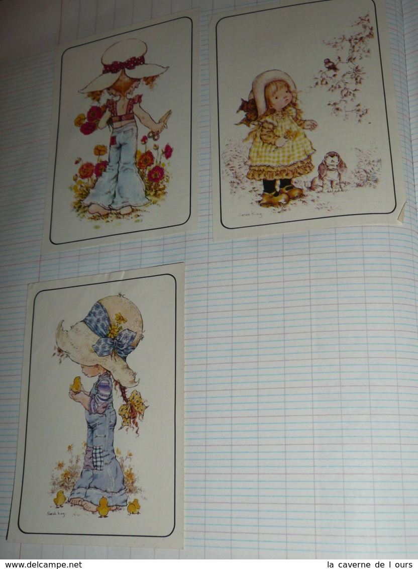 Lot D'images Autocollantes Collées Dans Un Cahier, Autocollant Figurines PANINI Sarah Kay 1980 - Edizione Italiana