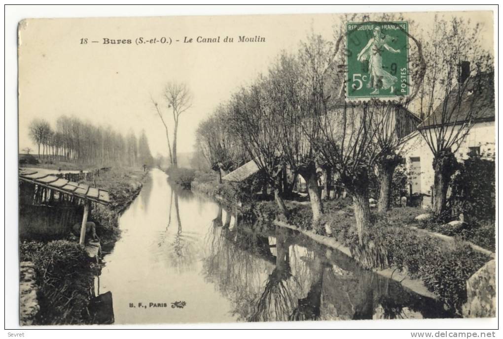 BURES  - Le Canal Du Moulin. Belle Carte. - Bures Sur Yvette