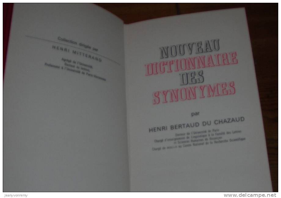 Nouveau Dictionnaire Des Synonymes. Par Henri Bertaud Du Chazaud. 1971. - Diccionarios