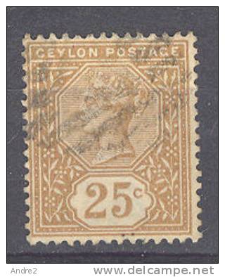 Ceylon - Ceylan  1886   Victoria   15c Olive , 25c Yellow And 28c Slate Wmk  Crown CA - Ceylan (...-1947)