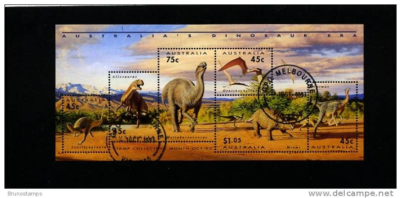 AUSTRALIA - 1993  DINOSAUR ERA  MS FINE USED   FDI CANCEL - Blocks & Sheetlets