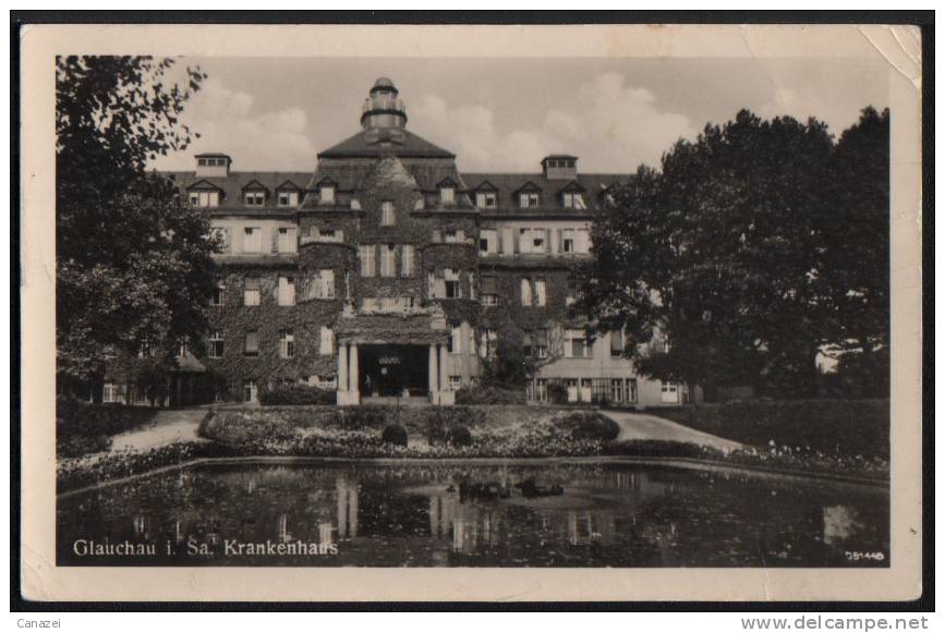 AK Glauchau/Sachsen, Krankenhaus, 1955, Gelaufen - Glauchau