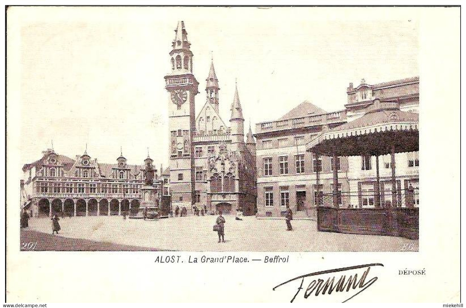 AALST-GROTE MARKT-KATHOLIEKE KRING-CERCLE CATHOLIQUE-KIOSQUE A MUSIQUE-BEFFROI - Aalst