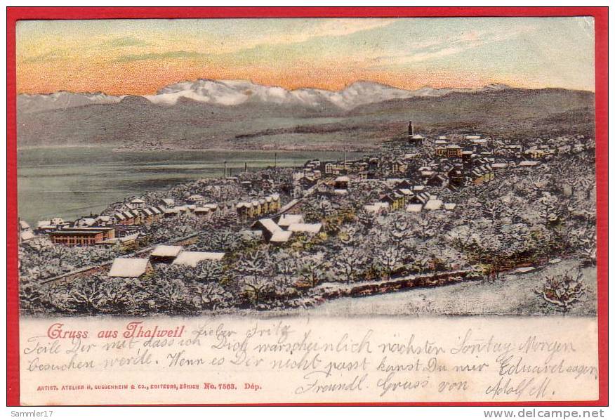 THALWIL, WINTERANSICHT 1903 - Thalwil