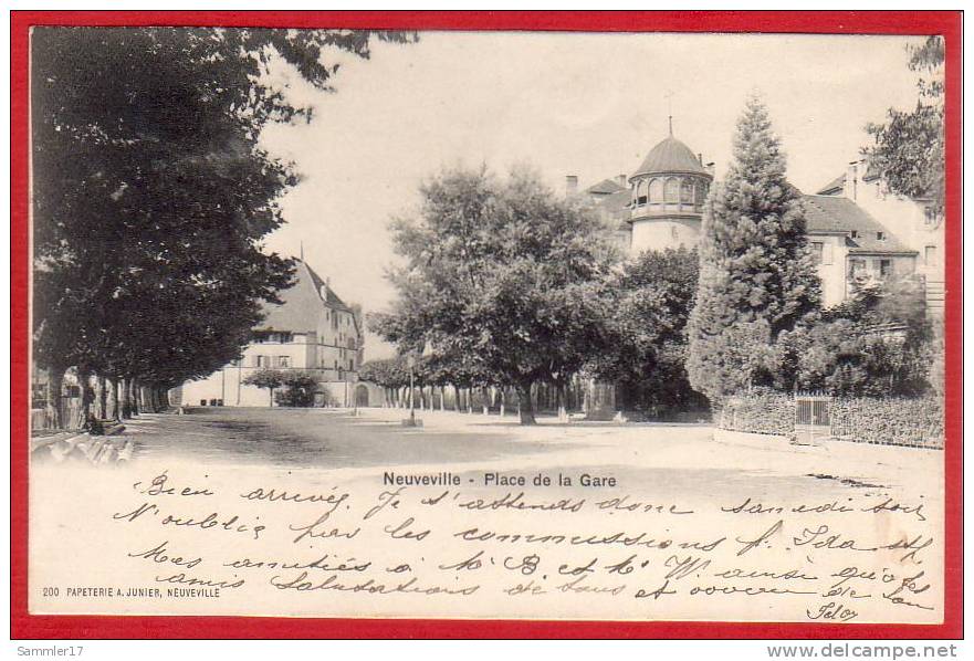 NEUVEVILLE PLACE DE LA GARE 1901 - La Neuveville