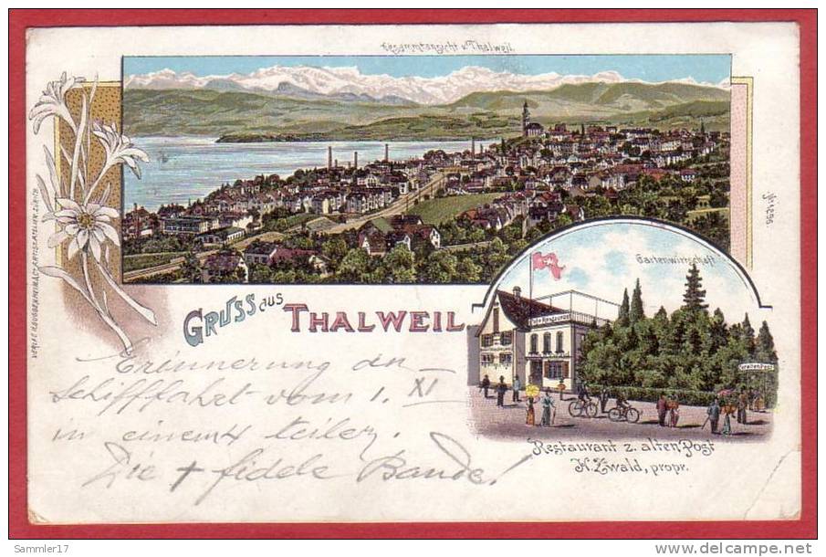 THALWIL, THALWEIL, LITHO 1903 - Thalwil
