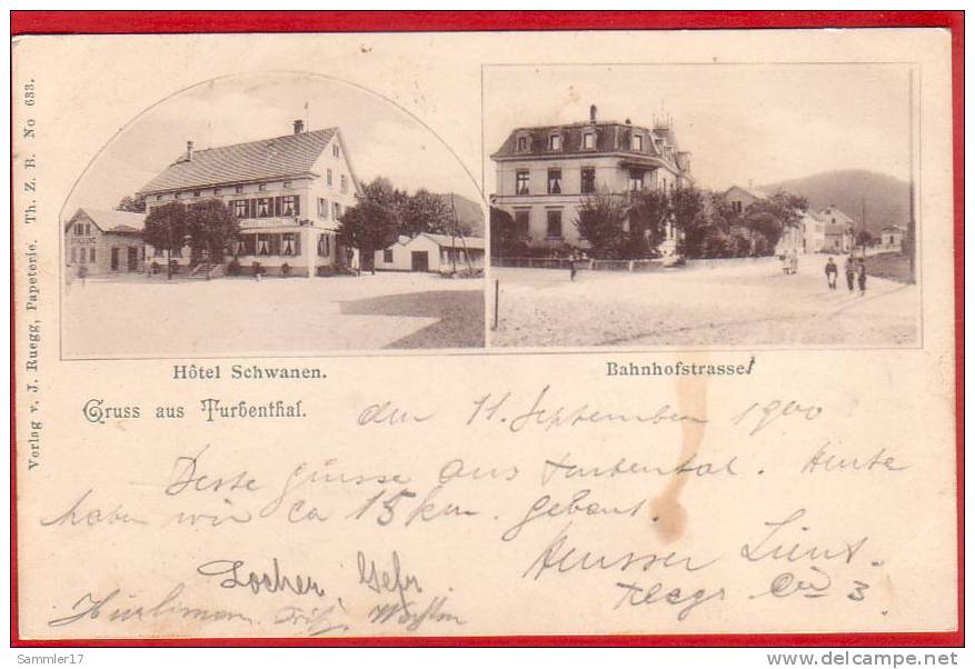 TURBENTHAL, HOTEL SCHWANEN, BAHNHOFSTRASSE 1900 - Turbenthal