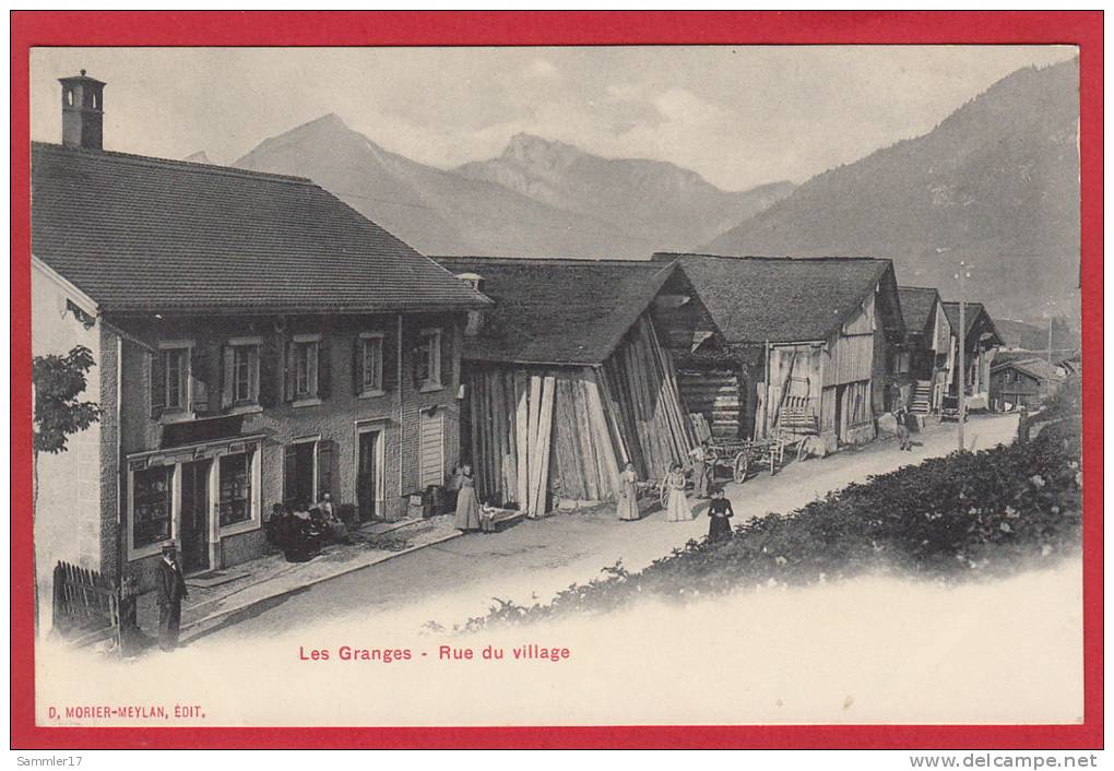 LES GRANGES RUE DU VILLAGE, LICHTDRUCK 1900/05 - Granges