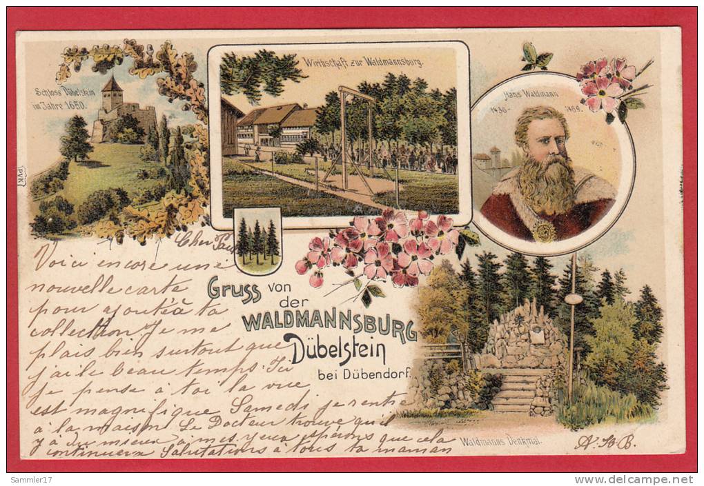 WALDMANNSBURG DÜBELSTEIN BEI DÜBENDORF LITHO 1903 - Dübendorf