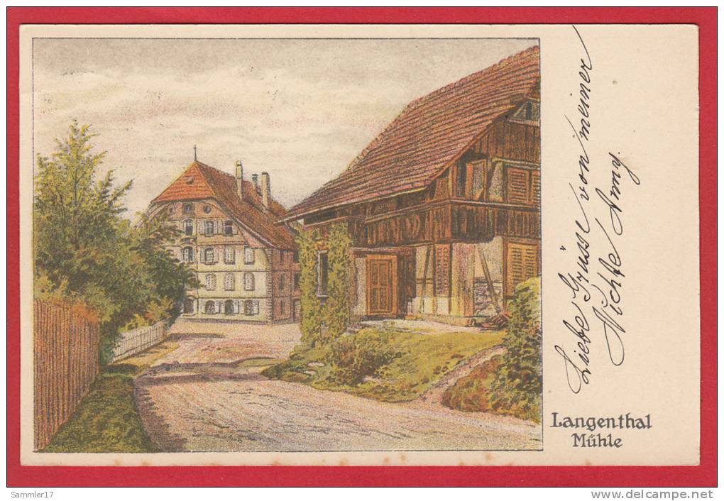 LANGENTHAL MÜHLE 1928, KÜNSTLERKARTE - Langenthal