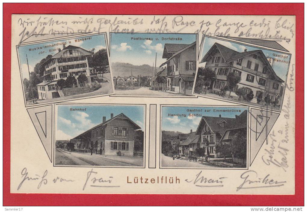 LÜTZELFLÜH BAHNHOF, POST, GASTHOF EMMENBRÜCKE 1914 - Lützelflüh