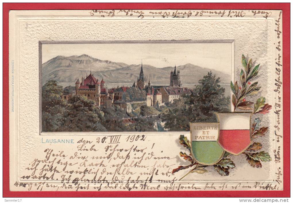 LAUSANNE LITHO, EN RELIEF, 1902 - Lausanne