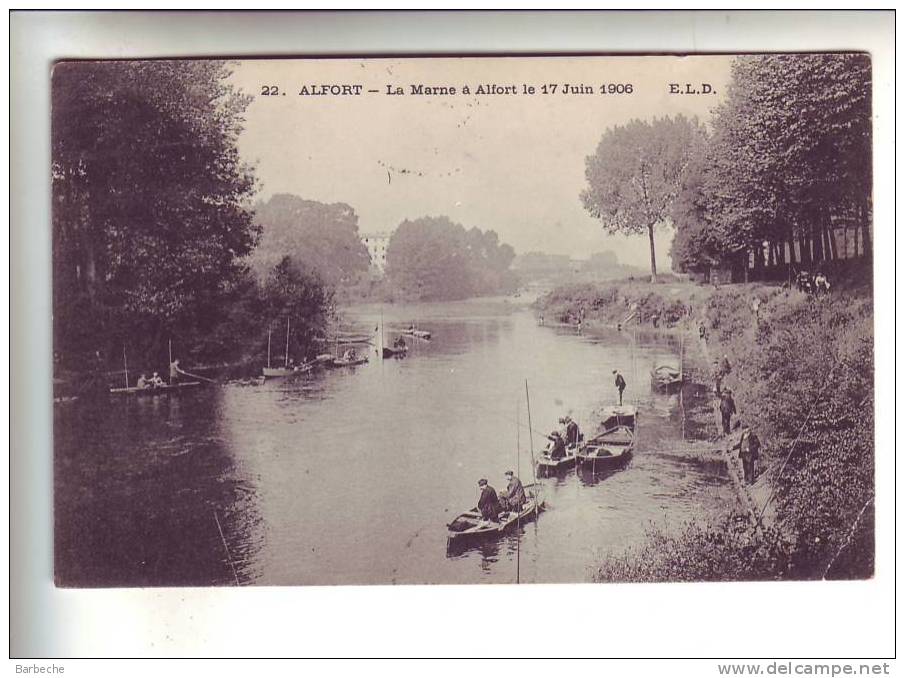 94.- ALFORT .- La Marne à ALFORT Le 17 Juin 1906 - Maisons Alfort