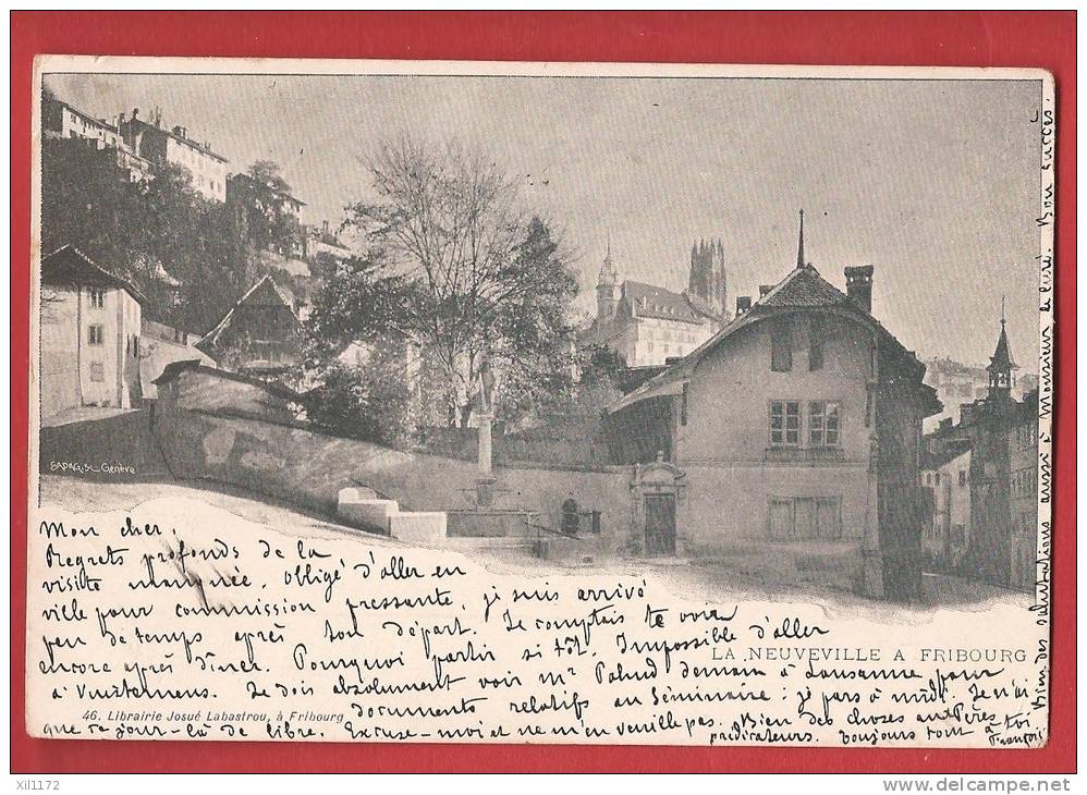 X0287 La Neuveville à Fribourg. Précurseur.Cachet Fribourg Et Vuisternens 1901.Labastrou 46 - Fribourg