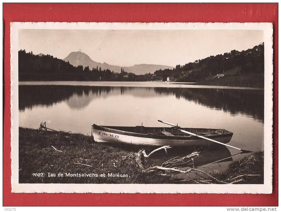 X0288 Lac De Montsalvens Et Moléson,Barque Suzy.Cachet Châtel 1944.visa Censure 1939.SG 329 - Autres & Non Classés