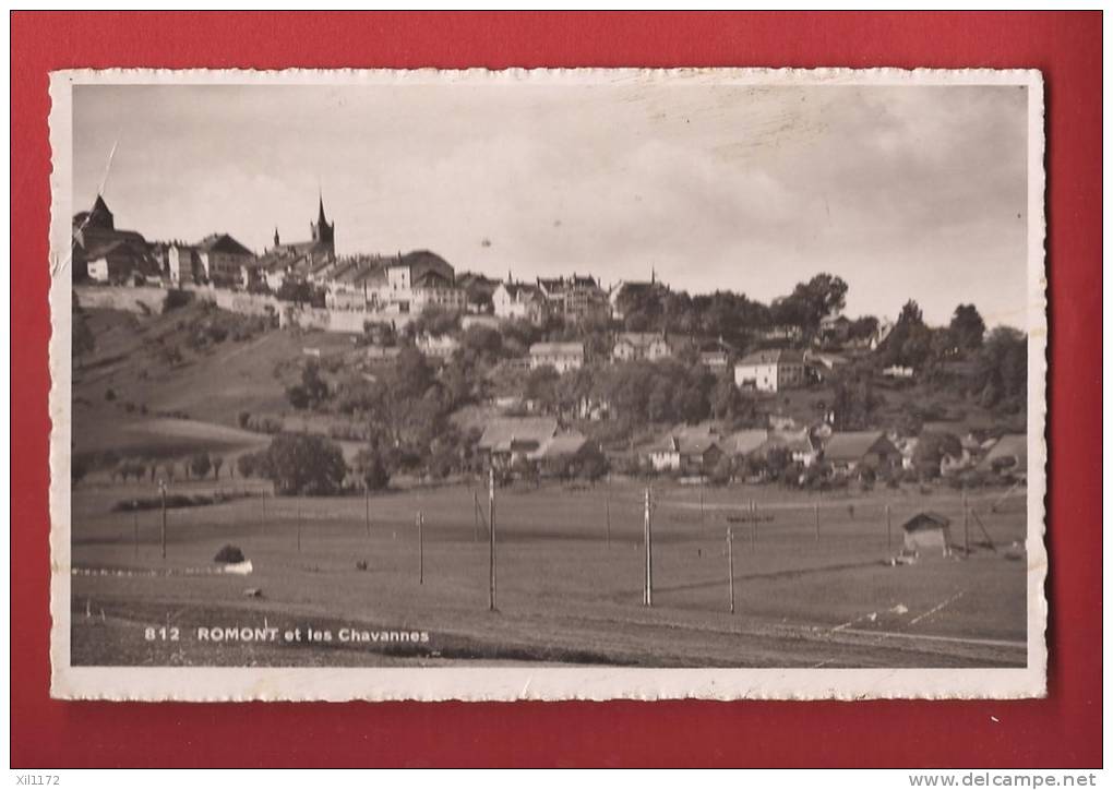 X0289 Romont Et Les Chavannes,vue Générale.Envoi Militaire Sous Enveloppe En 1946.Savigny 812,petit Pli Sup. Gche - Romont