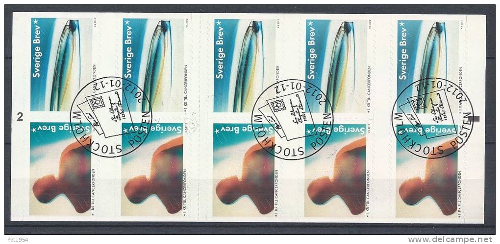 Suède Carnet C2846 Oblitéré émis En 2012  "charitry Stamps" Pour Cancer - 1981-..