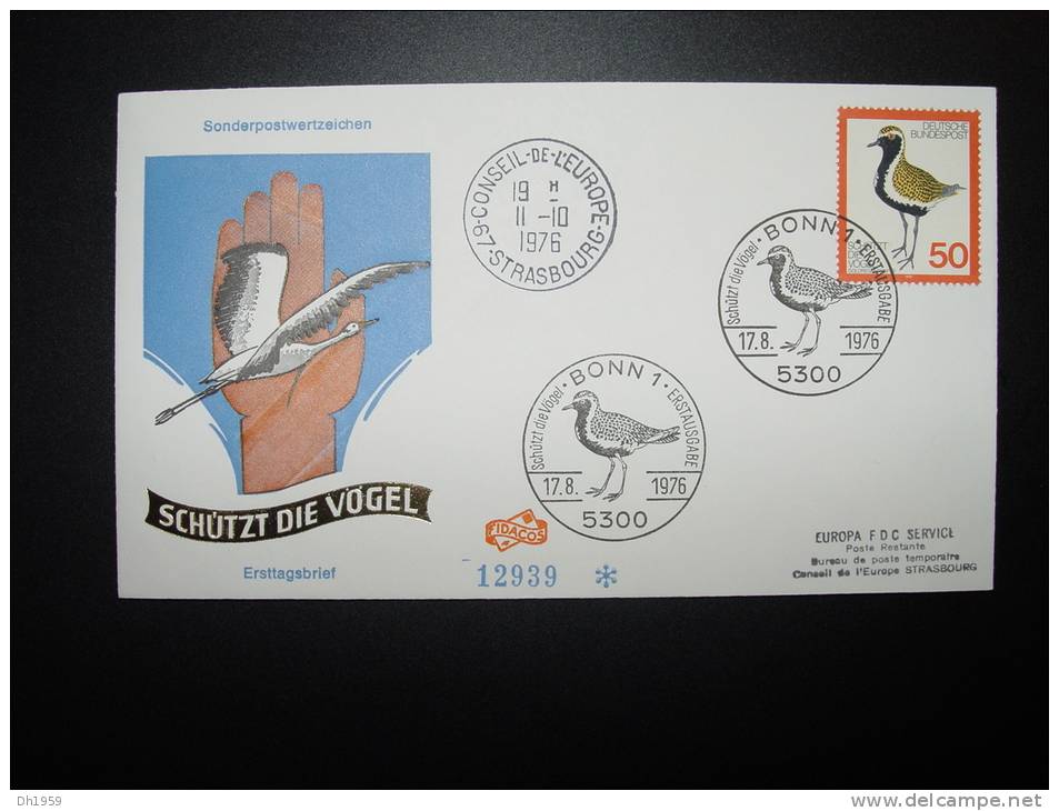 SCHÜTZT DIE VÖGEL OISEAUX  BIRDS  CONSEIL DE L' EUROPE EUROPA PARLAMENT  FDC - Mouettes