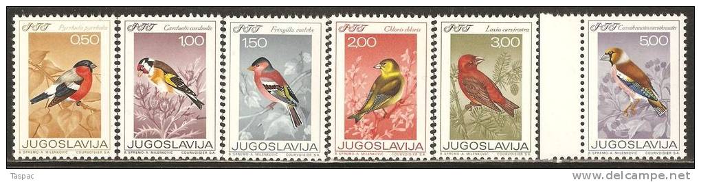 Yugoslavia 1968 Mi# 1274-1279 ** MNH - Finches / Birds - Unused Stamps