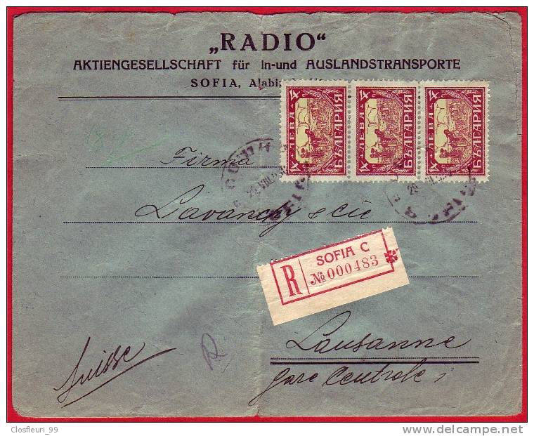 Lettre Recommandée: Radio Aktiengesellschaft Für In-und Auslandstransporte, Sofia Alabinska, 1930 - Lettres & Documents