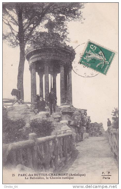 CPA PARIS 75 - Parc Des Buttes-Chaumont - Le Belvédère Le Chemin Rustique - Arrondissement: 19