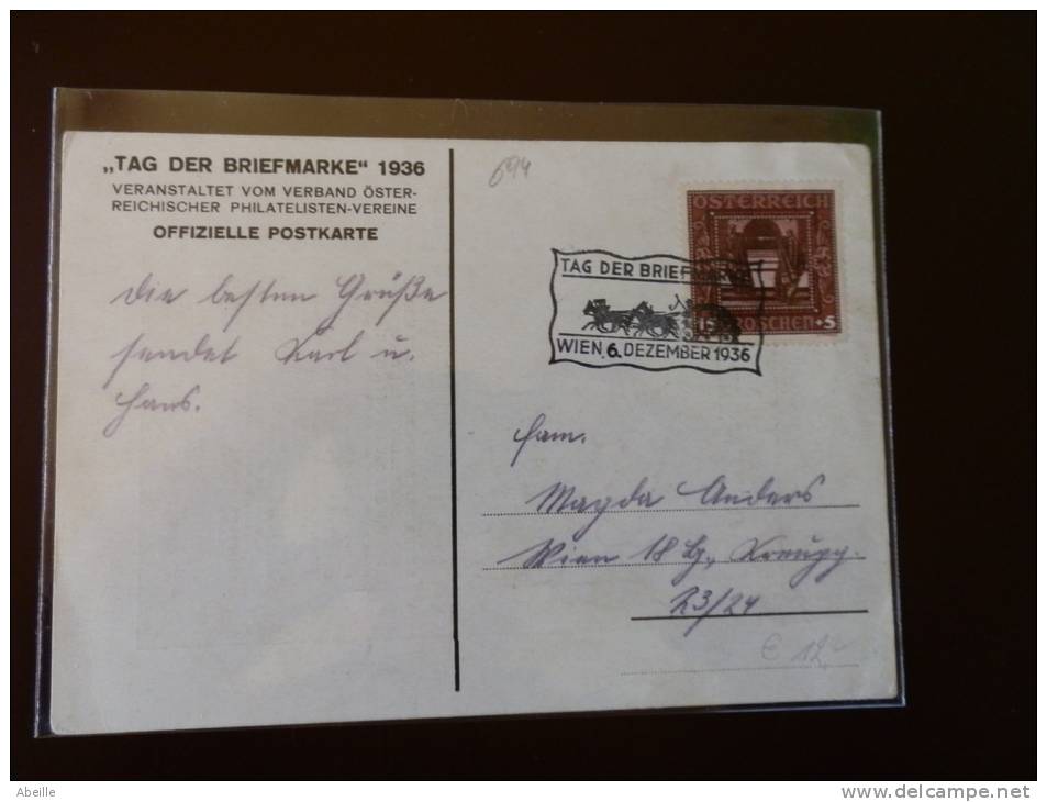 OOST/A0694     CP 1936   TAG DER BRIEFMARKE - Lettres & Documents