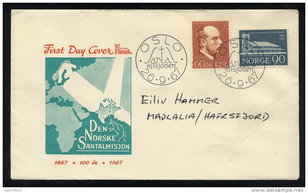 NORVEGE 1967 FDC Mission Santal Nordique - FDC